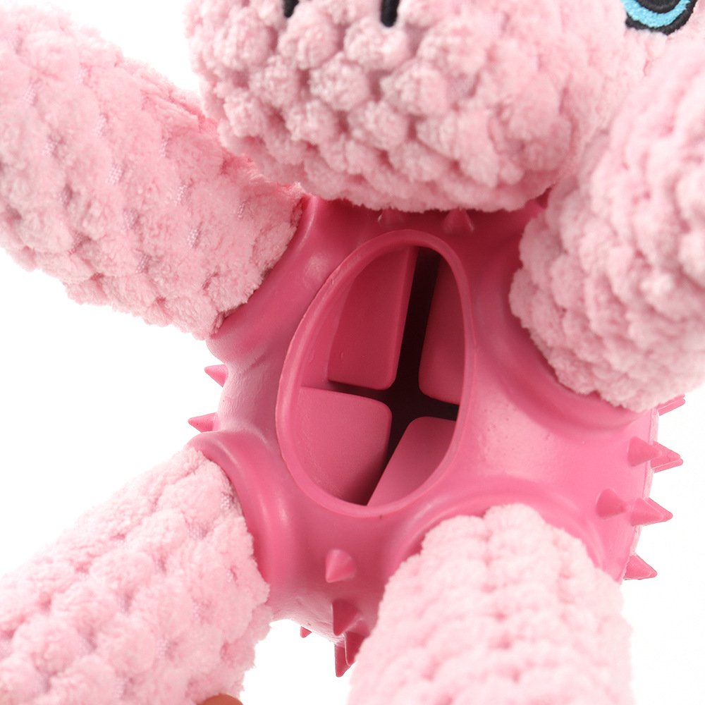 Teeth Cleaning Durable Rubber Plush Dog Toy