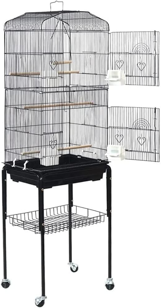 Large Canary Parakeet Cockatiel Lovebird Finch Bird Cage with Stand