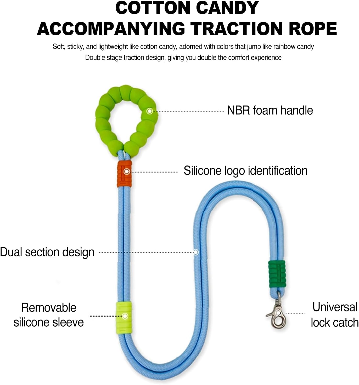 Hand-Free Double-Segmented Dog Leash