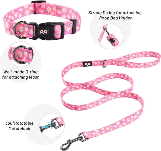4-in-1 Adjustable Pet Harness Set – Soft Harness, Collar, Leash & Poop Bag Holder