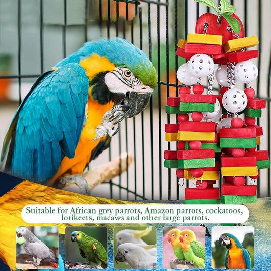 Colorful Parrot Toys Bite resistant Accessories For African Grey Macaws Cockatoos Eclectus Birds