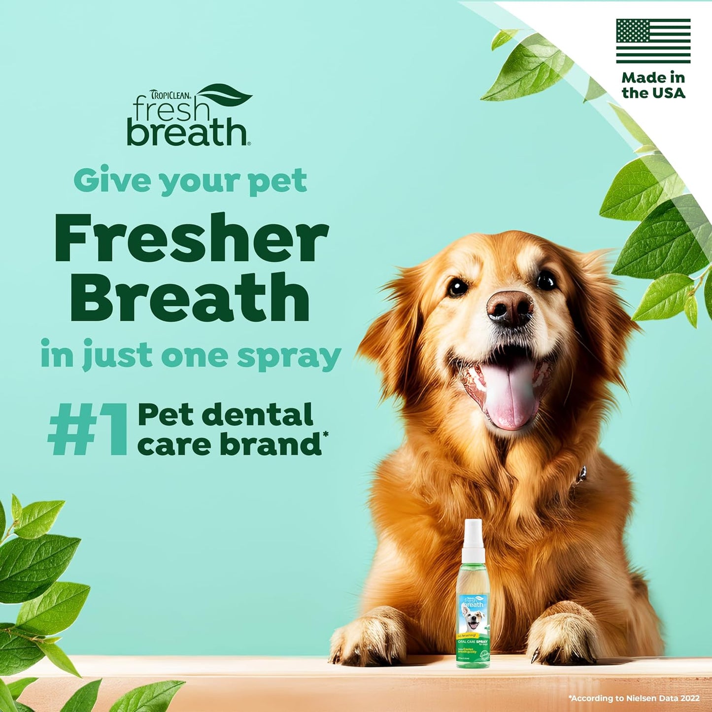 TropiClean Fresh Breath Oral Care Spray for Dogs & Cats | 4 oz