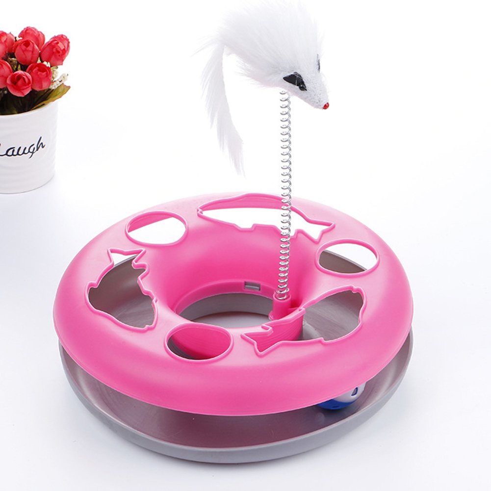 Interactive Cat Toy Balls Track – Roller Toy with Catnip Mouse & Spring Teaser