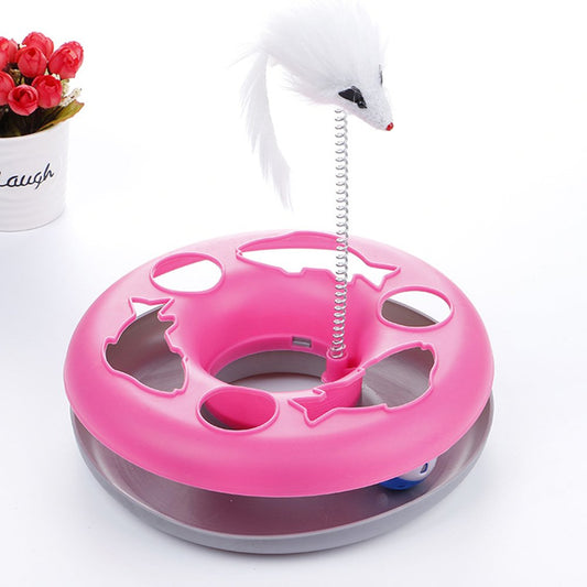Interactive Cat Toy Balls Track – Roller Toy with Catnip Mouse & Spring Teaser