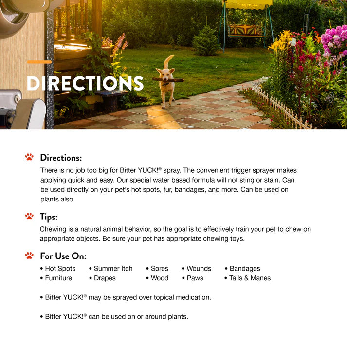 Bitter YUCK! - NO chew Spray for Dogs and Cats