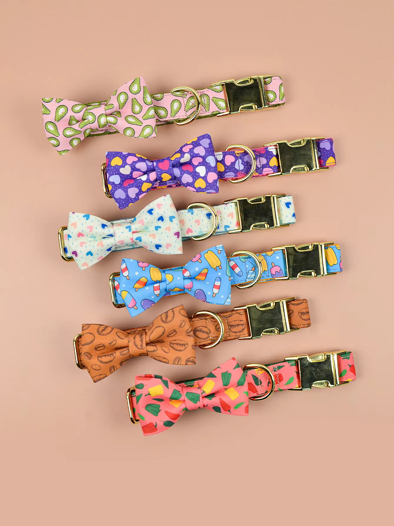 Cute Pet Alloy Collar - Double-sided Printing Bow Tie