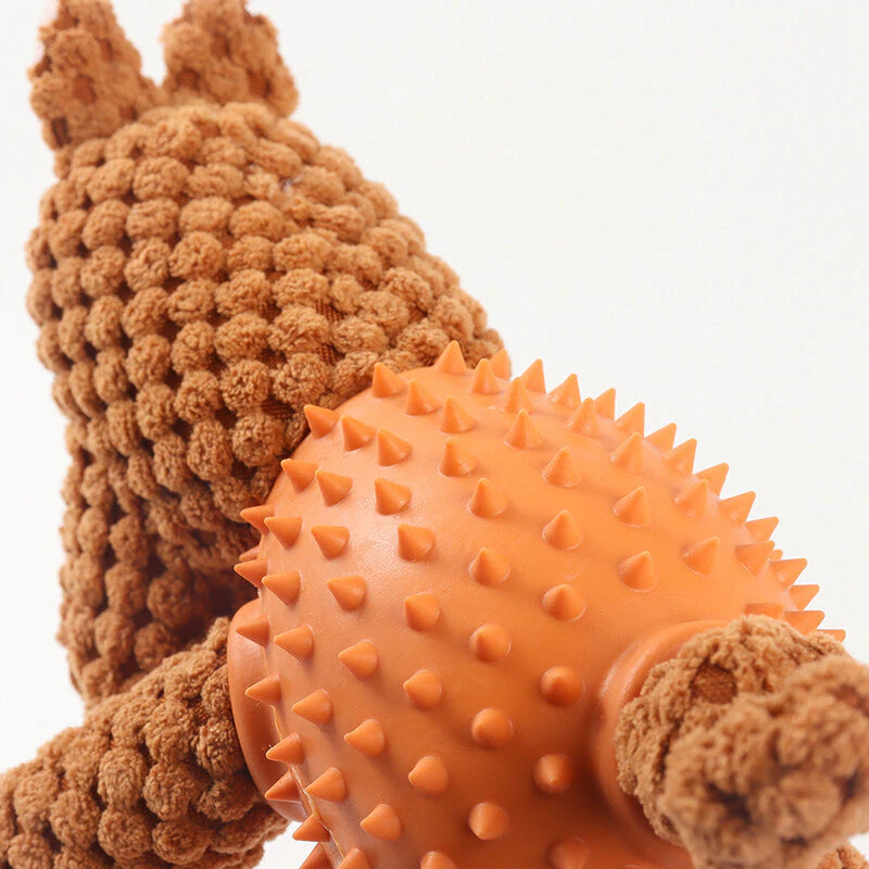 Teeth Cleaning Durable Rubber Plush Dog Toy