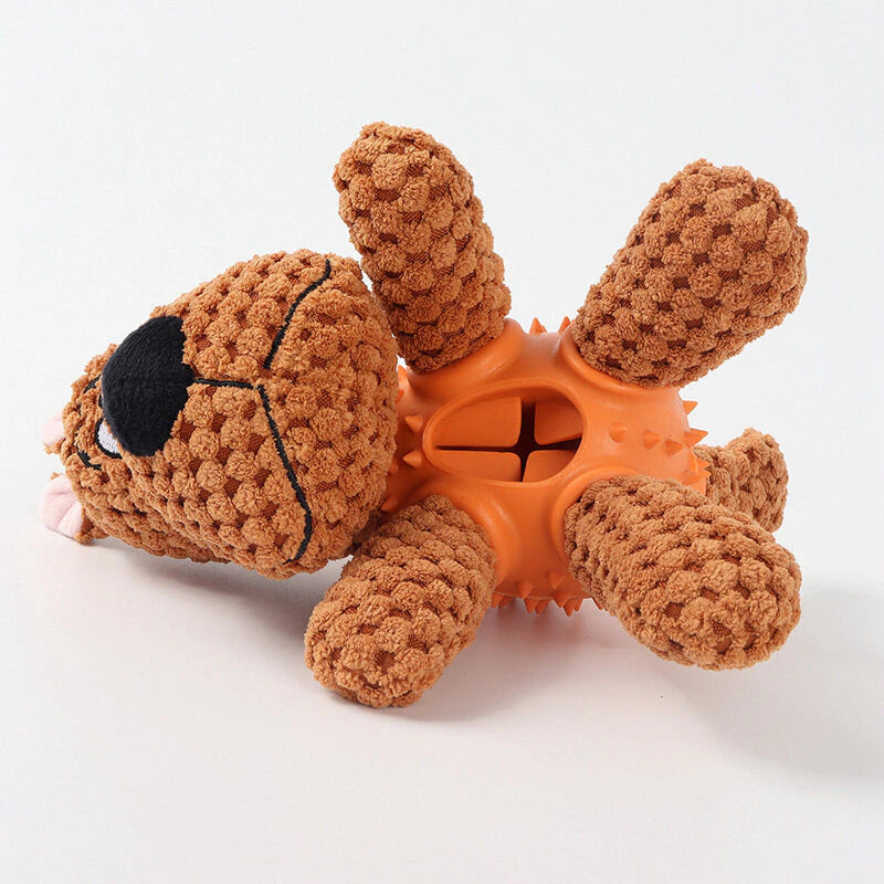 Teeth Cleaning Durable Rubber Plush Dog Toy
