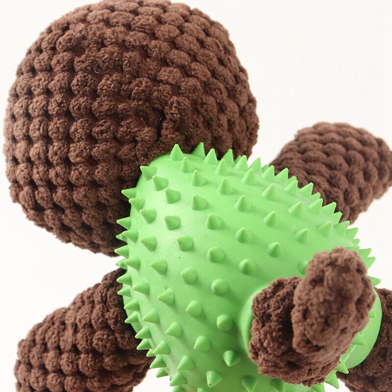 Teeth Cleaning Durable Rubber Plush Dog Toy