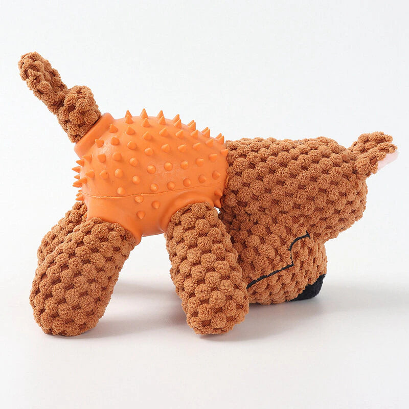 Teeth Cleaning Durable Rubber Plush Dog Toy