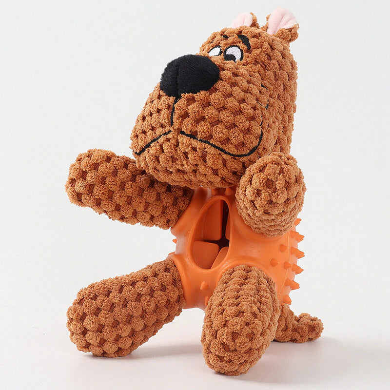 Teeth Cleaning Durable Rubber Plush Dog Toy