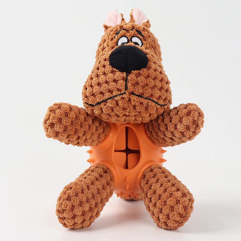 Teeth Cleaning Durable Rubber Plush Dog Toy