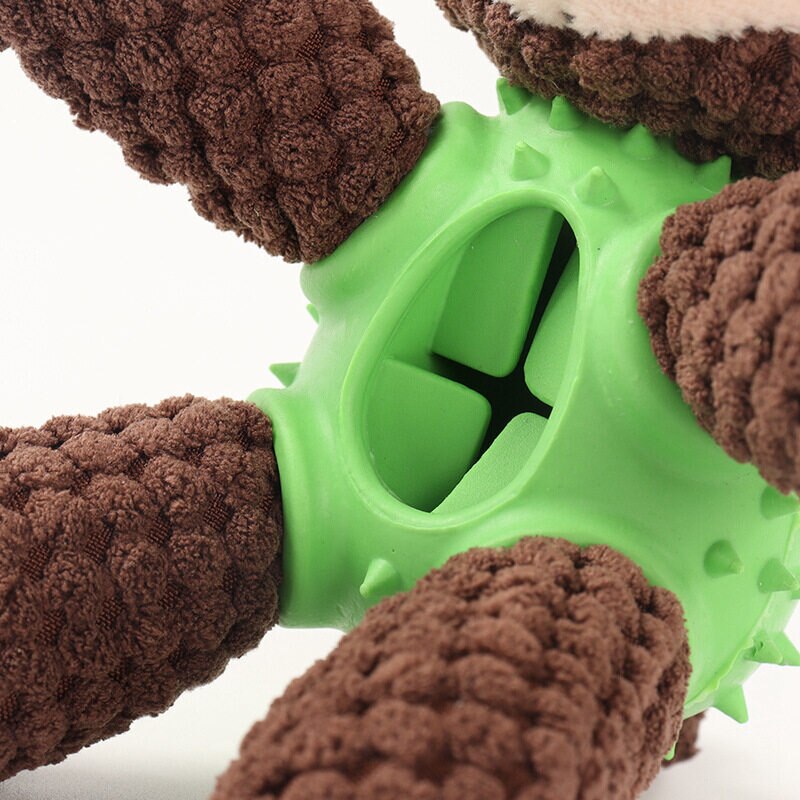 Teeth Cleaning Durable Rubber Plush Dog Toy
