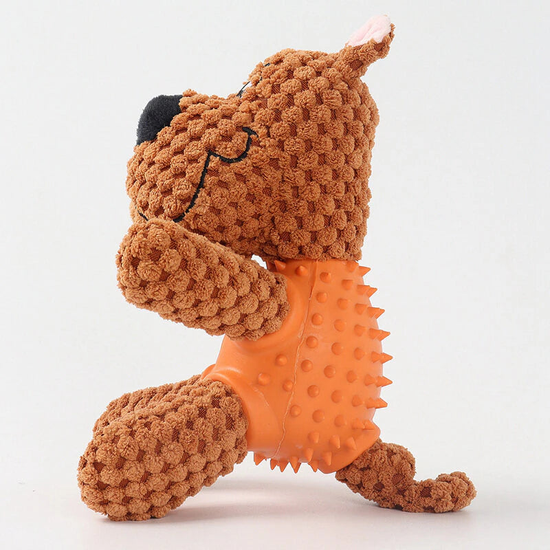 Teeth Cleaning Durable Rubber Plush Dog Toy