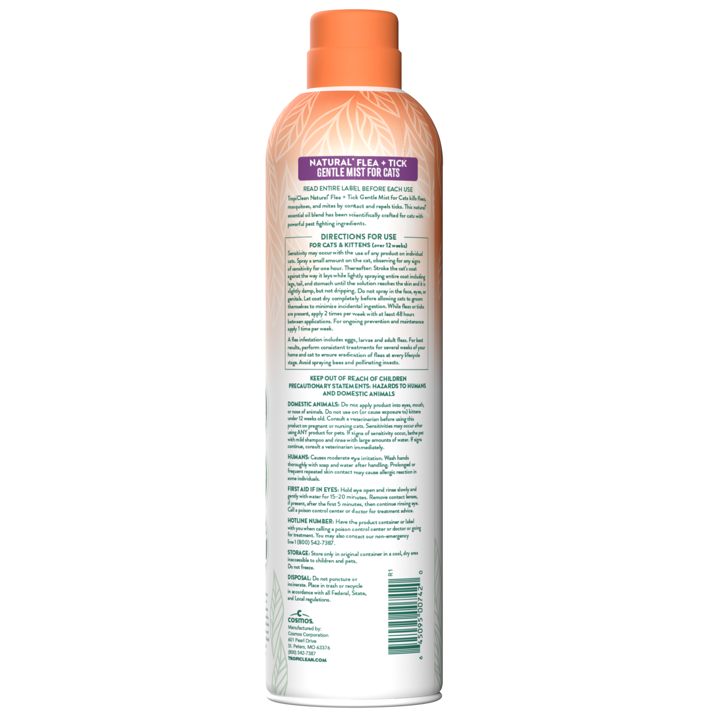 TropiClean Natural* Flea + Tick Cat + Home Easy Mist Spray