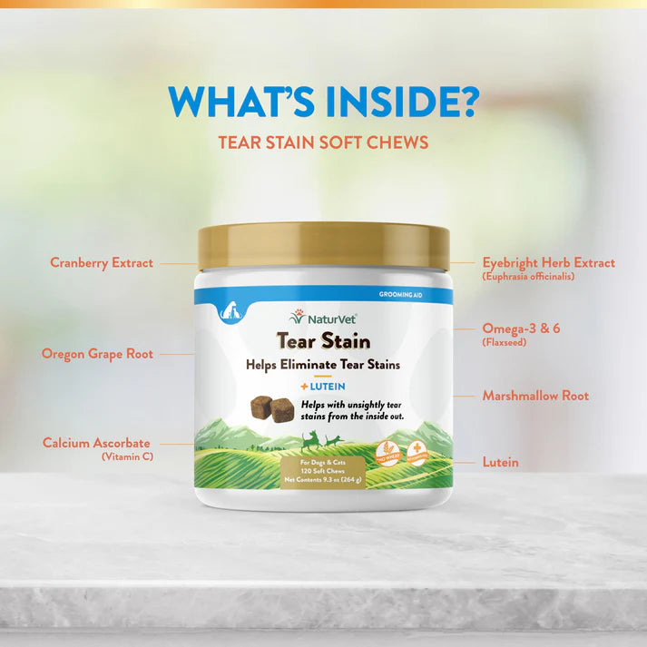 Tear Stain Supplement Soft Chews - For Dogs and Cats