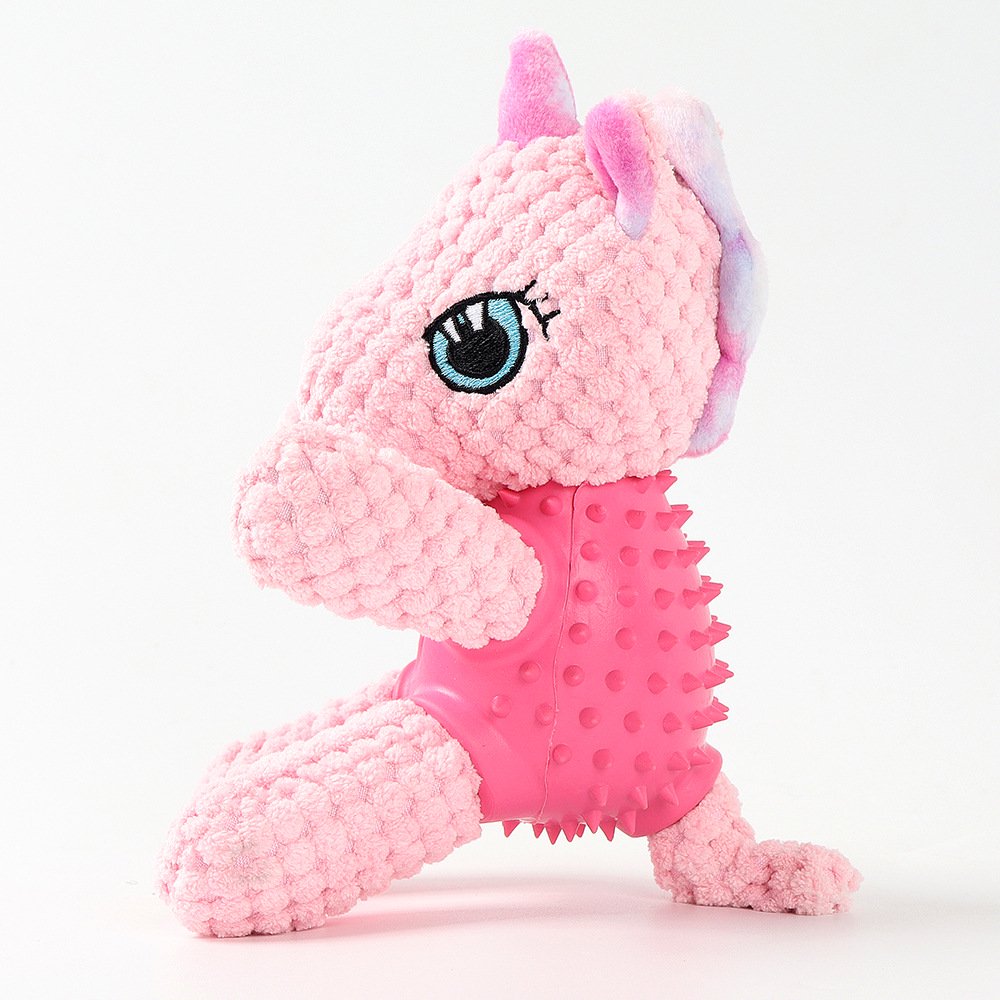 Teeth Cleaning Durable Rubber Plush Dog Toy