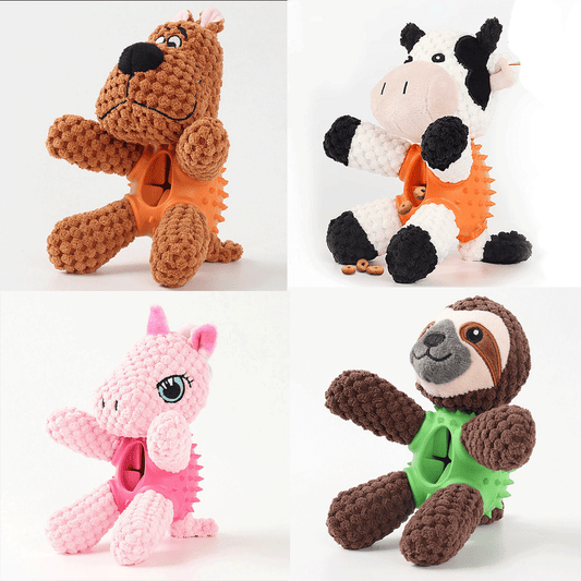 Teeth Cleaning Durable Rubber Plush Dog Toy