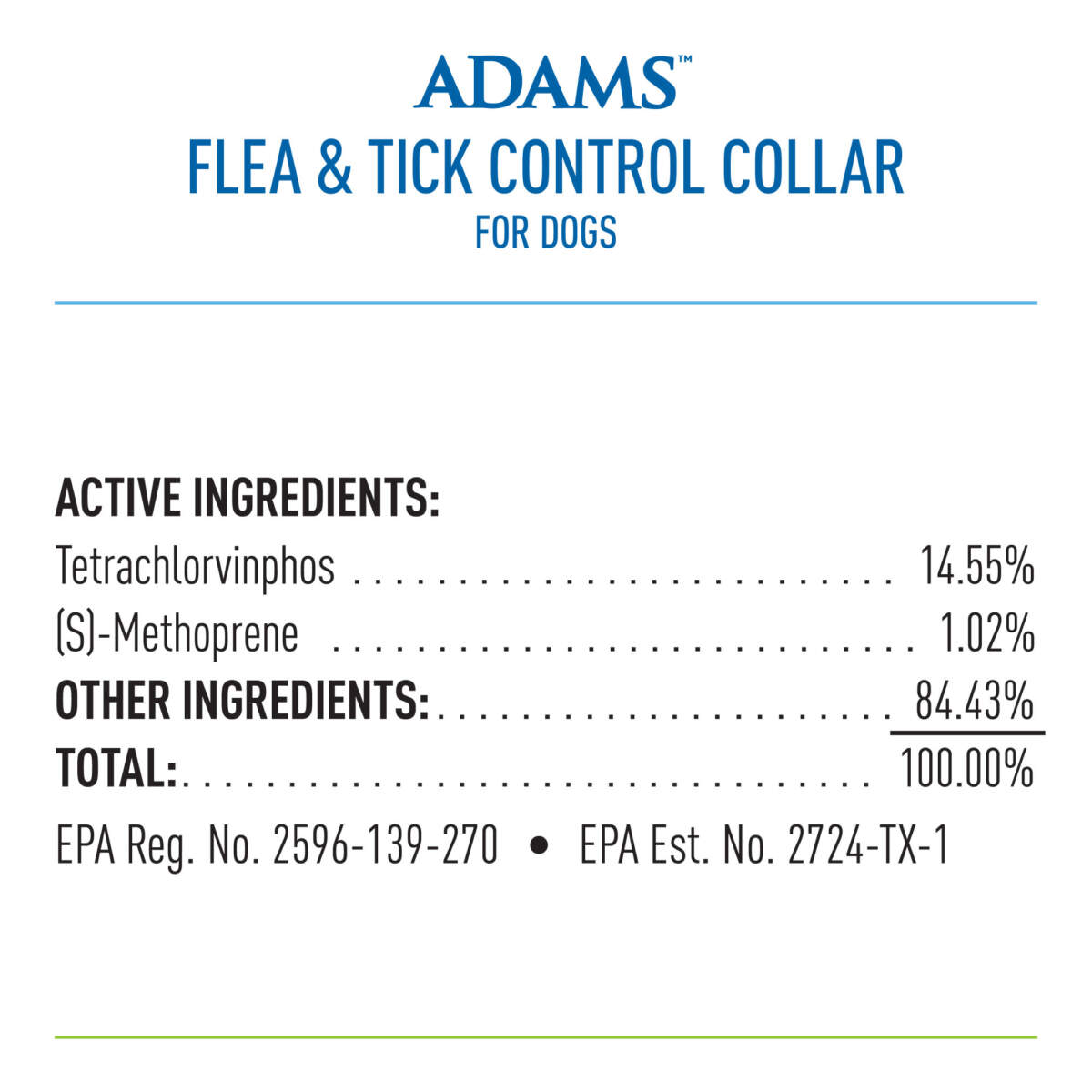 Adams Flea & Tick Control Collar for Dogs
