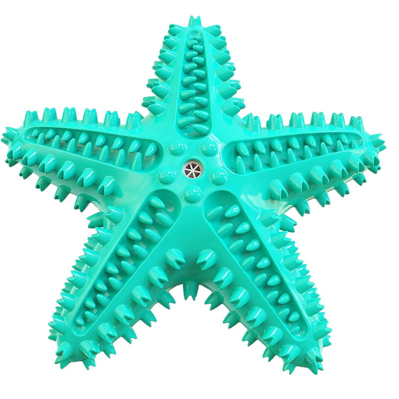 Starfish Teeth Cleaning Squeaky Dog Chew Toy