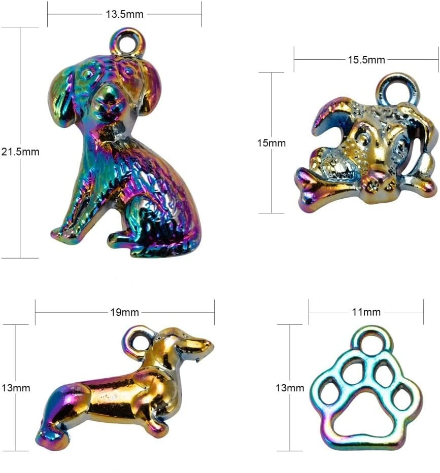 Chrome Dog Style Pet Collar Charms