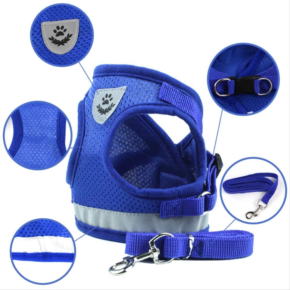 Adjustable Reflective Vest-Style Pet Harness Set