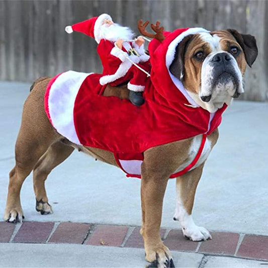 Santa Riding Deer Dog Christmas Costume