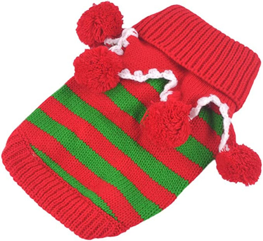 Cute Pet Puppy Christmas Sweater Stripe Design