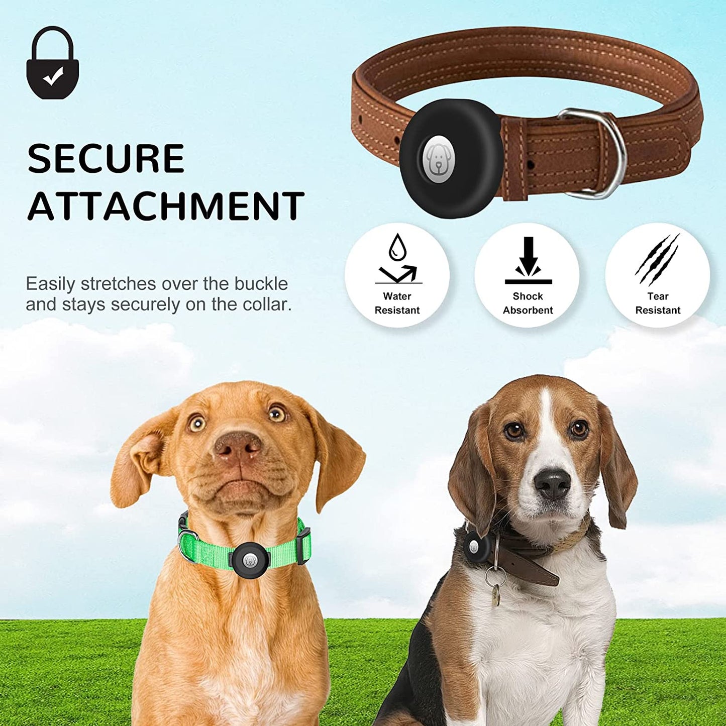 Silicone Apple Protective Airtag Holder for Pet Collar - Pet Tracker Case