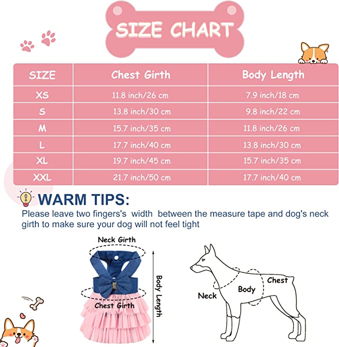 Cute Doggy Princess Dress with Bow Knot