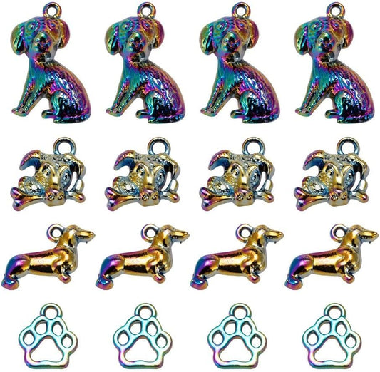 Chrome Dog Style Pet Collar Charms