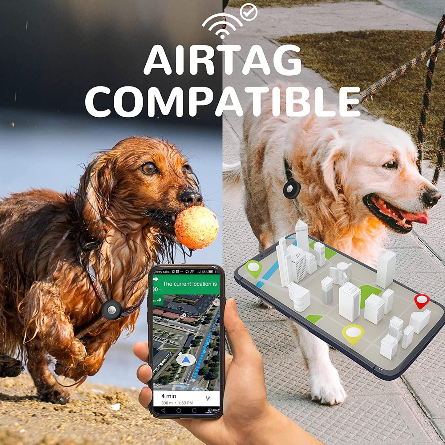 Silicone Apple Protective Airtag Holder for Pet Collar - Pet Tracker Case