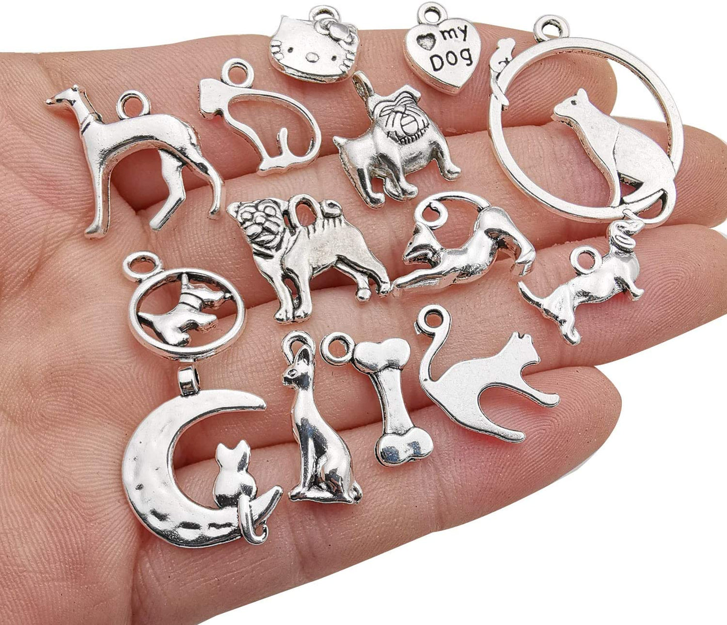 Antique Silver Pet Collar Charms