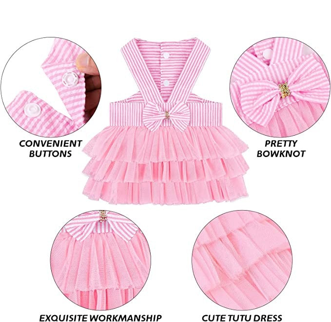 Cute Doggy Princess Dress with Bow Knot
