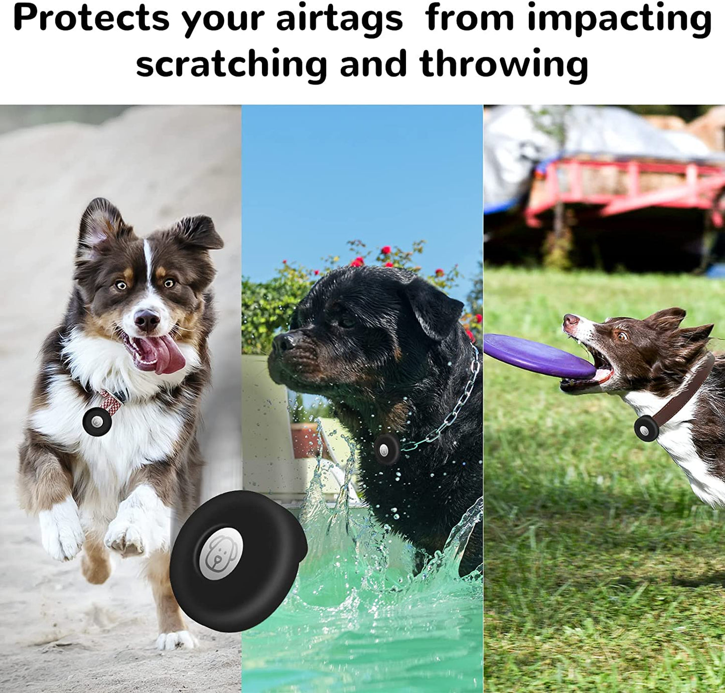 Silicone Apple Protective Airtag Holder for Pet Collar - Pet Tracker Case