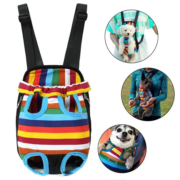 Legs Out Front Dog Carrier, Hands-Free Adjustable Pet Backpack Carrier, Wide Straps Shoulder Pads