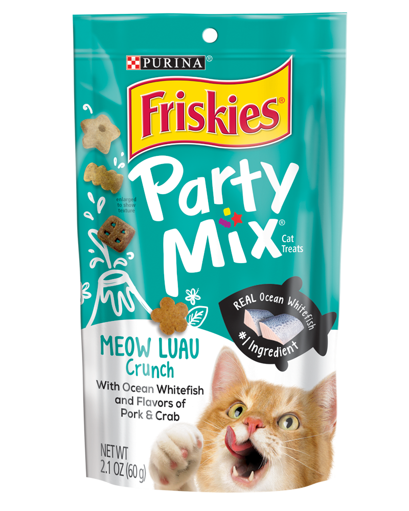 Friskies Party Mix Meow Luau Crunch Adult Cat Treats Paws and Claws GY