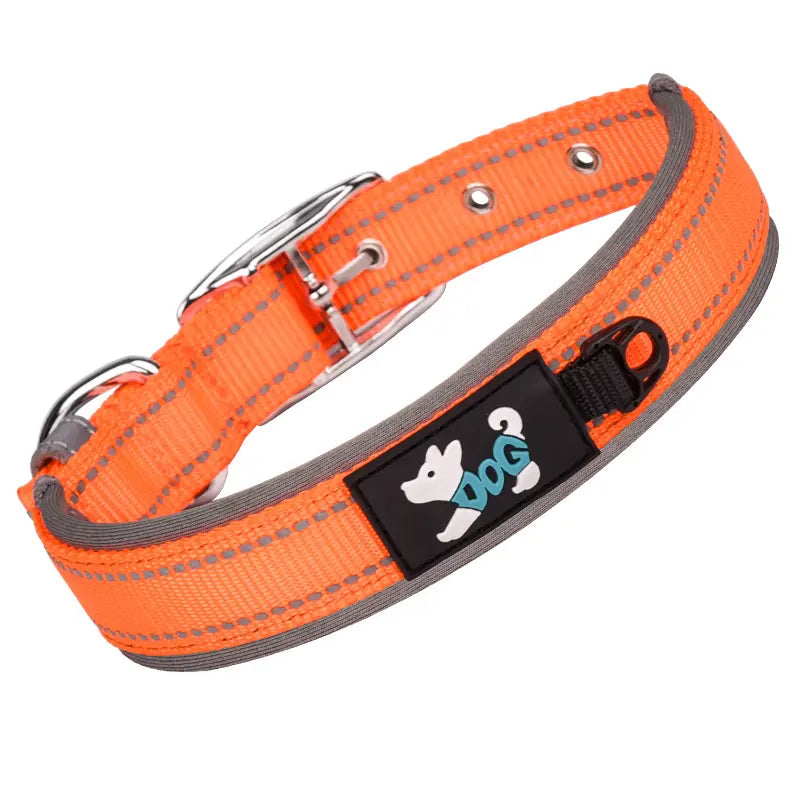 Reflective Soft Padded Adjustable Tactical Waterproof Dog Collar
