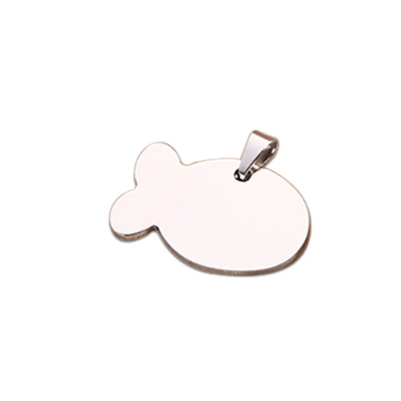 Fish Shaped Metal Stainless Steel Customizable ID Tag