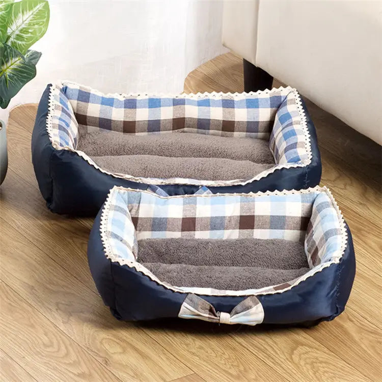 Cabin Plaid Cuddler Pet Bed