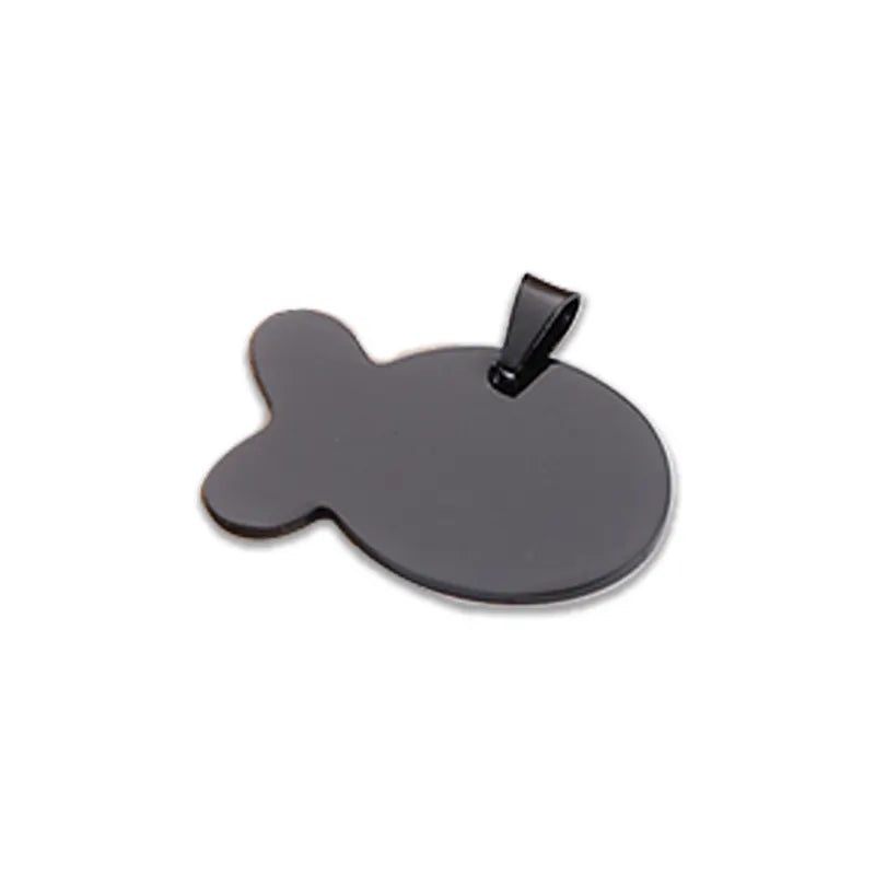 Fish Shaped Metal Stainless Steel Customizable ID Tag