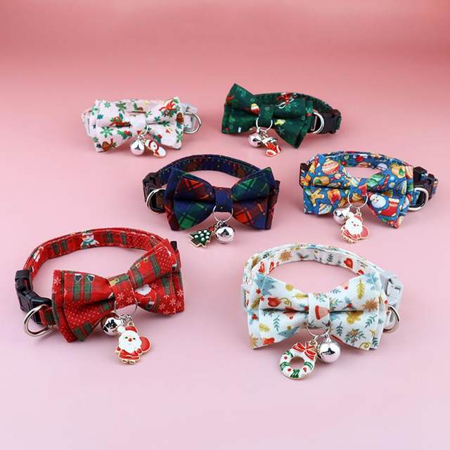 Christmas Bowtie Cat Collar