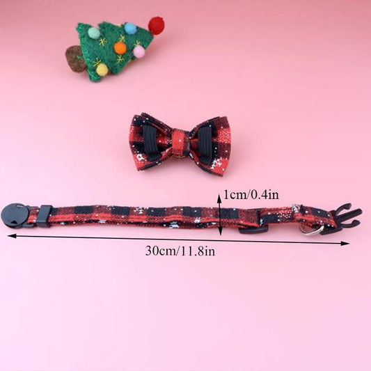 Christmas Bowtie Cat Collar