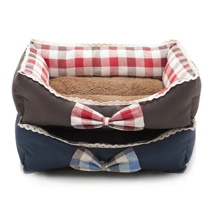 Cabin Plaid Cuddler Pet Bed