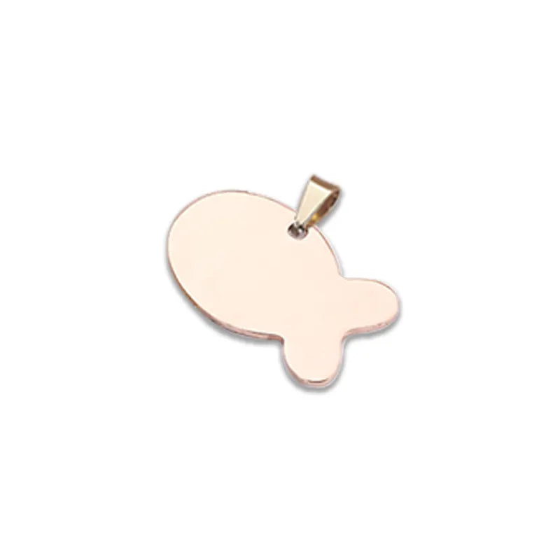 Fish Shaped Metal Stainless Steel Customizable ID Tag