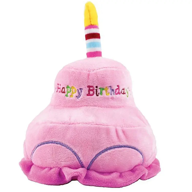 Cute Birthday Themed Squeaky Dog Plush Toy