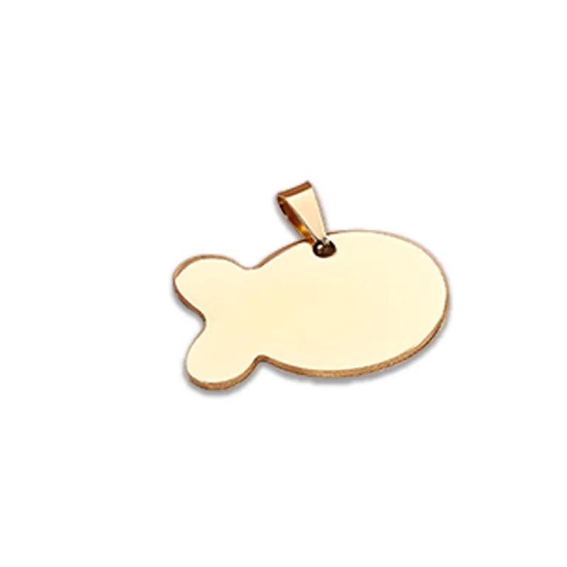 Fish Shaped Metal Stainless Steel Customizable ID Tag