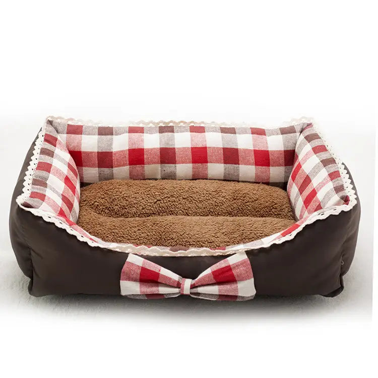 Cabin Plaid Cuddler Pet Bed