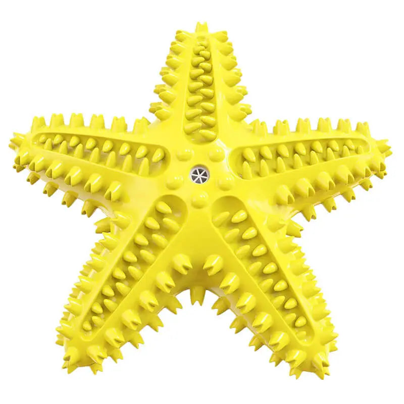 Starfish Teeth Cleaning Squeaky Dog Chew Toy