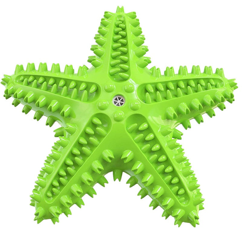 Starfish Teeth Cleaning Squeaky Dog Chew Toy